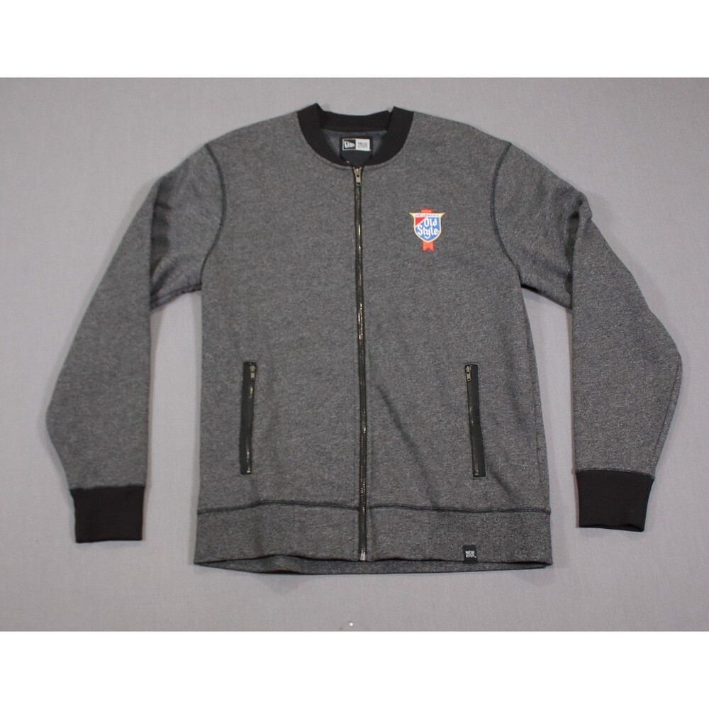 New Era Men’s Full Zip Bomber Jacket Size Large Heather Gray Old Style Sz L